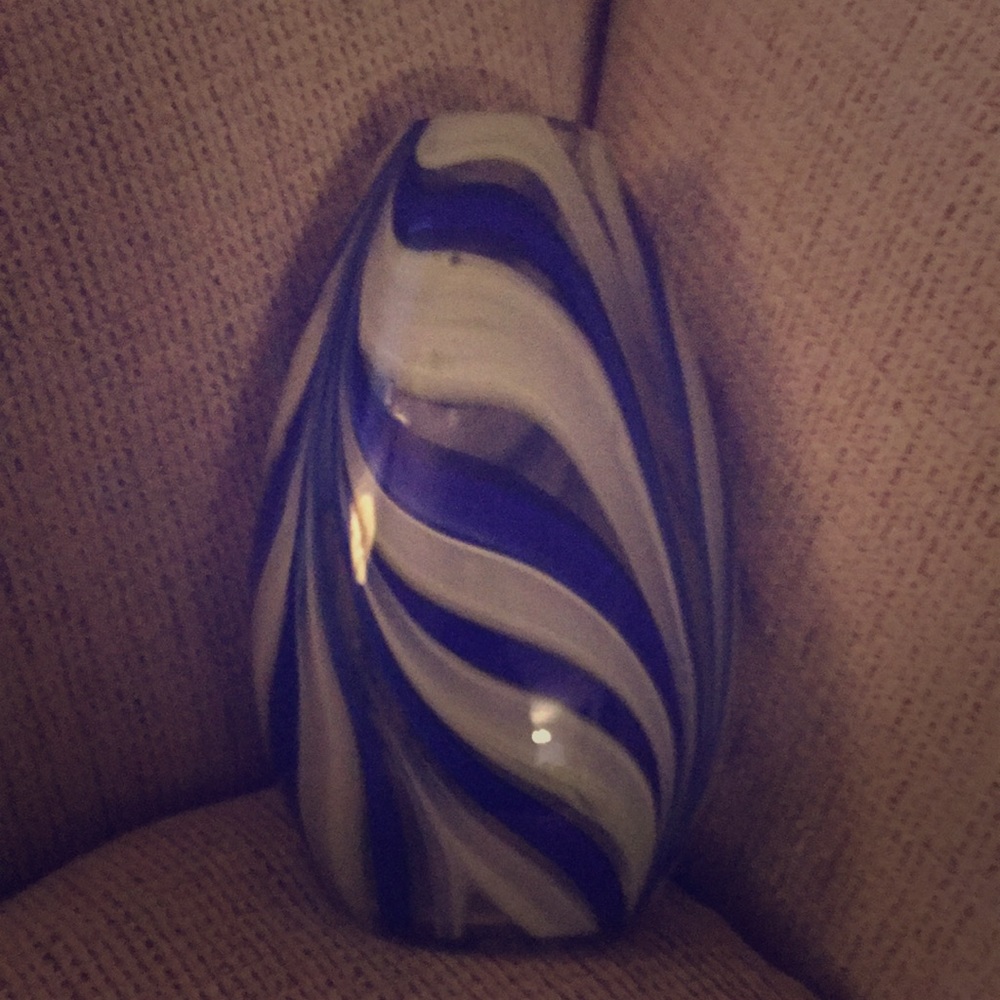 Modern blue and white vase